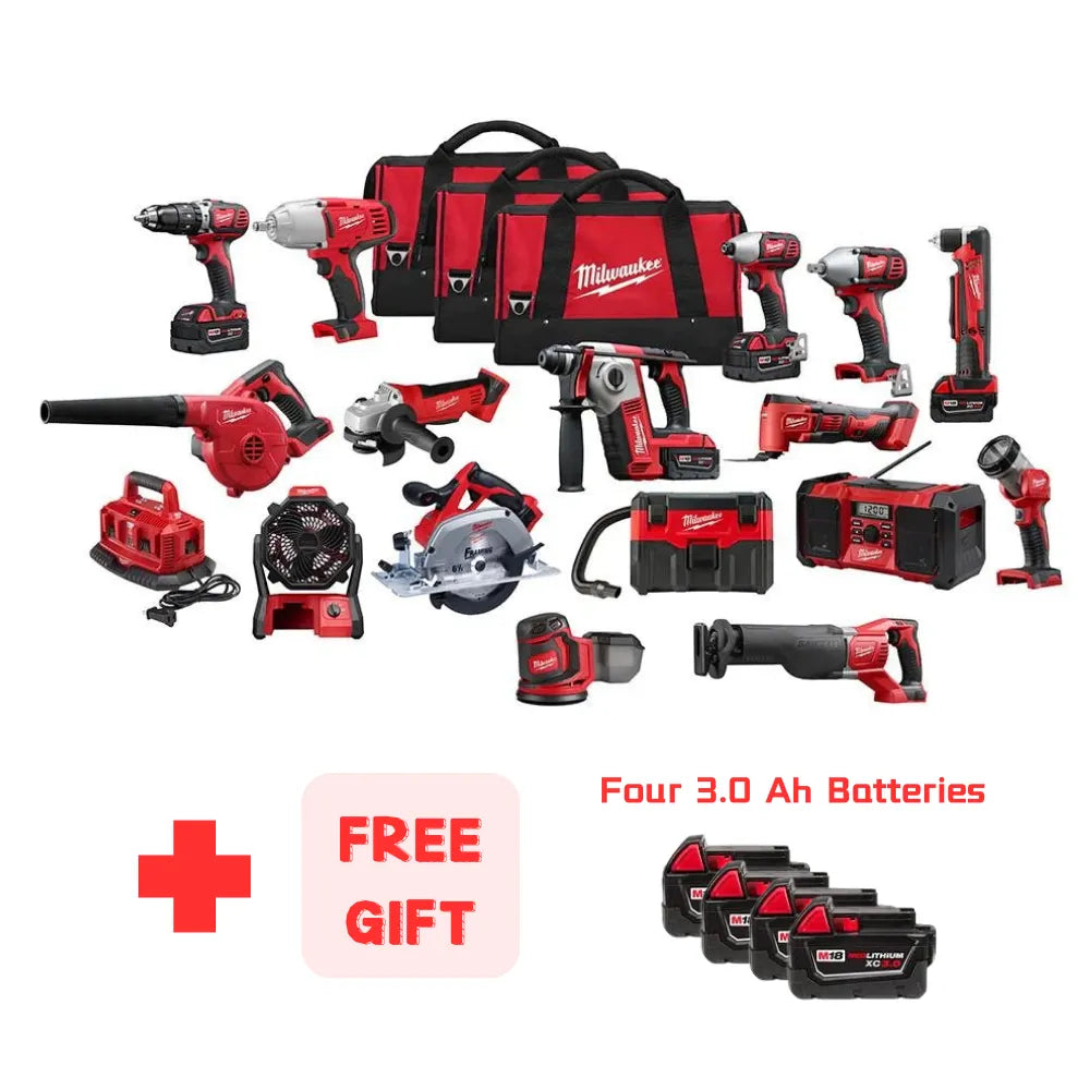 🏃‍Anniversary Sale⚡M18 18-Volt Lithium-Ion Cordless Combo Tool Kit (16-Tool)