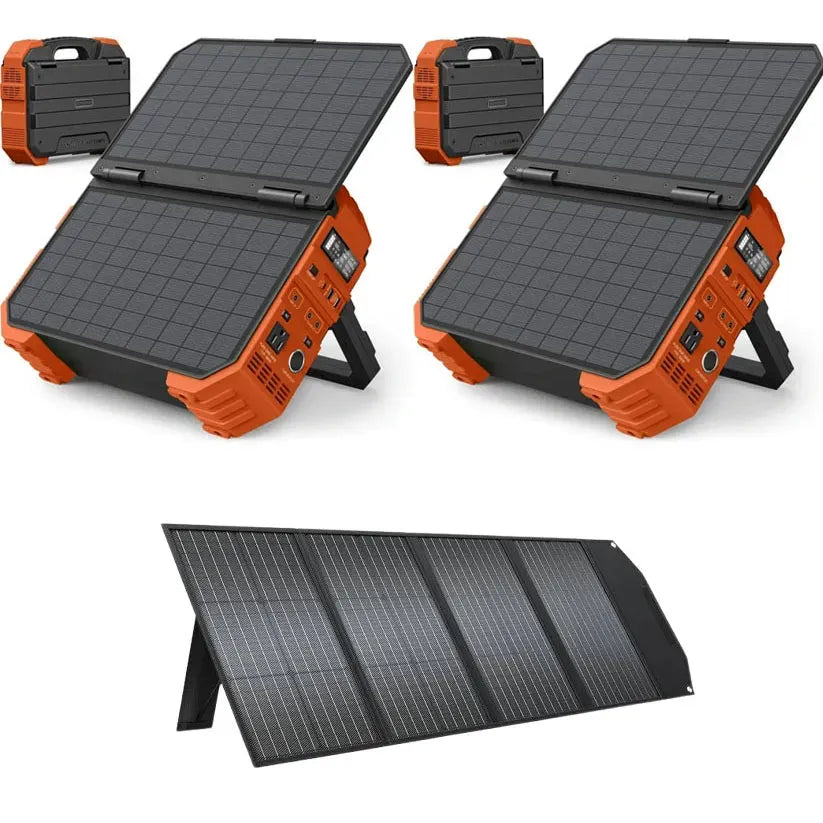 Portable Power Station with Built-in Solar Panel
