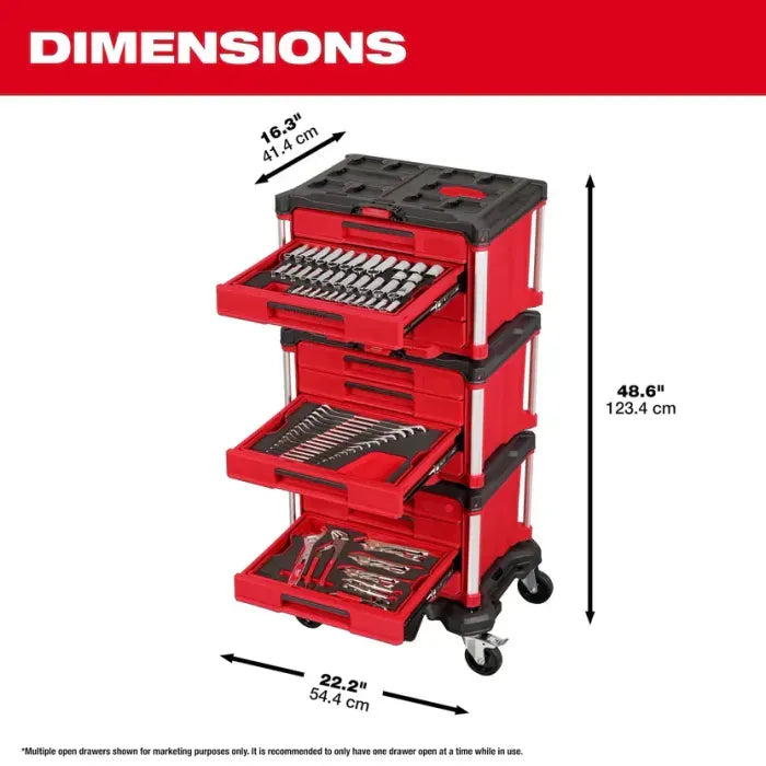 🏃‍Anniversary Sale⚡366-Pcs Master Mechanics Hand Tool Set with PACKOUTTM Drawers and Dolly