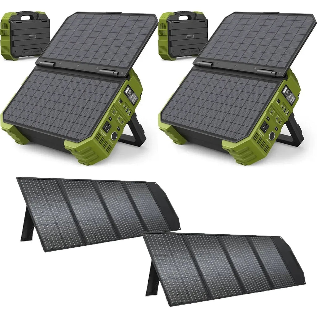 Portable Power Station with Built-in Solar Panel