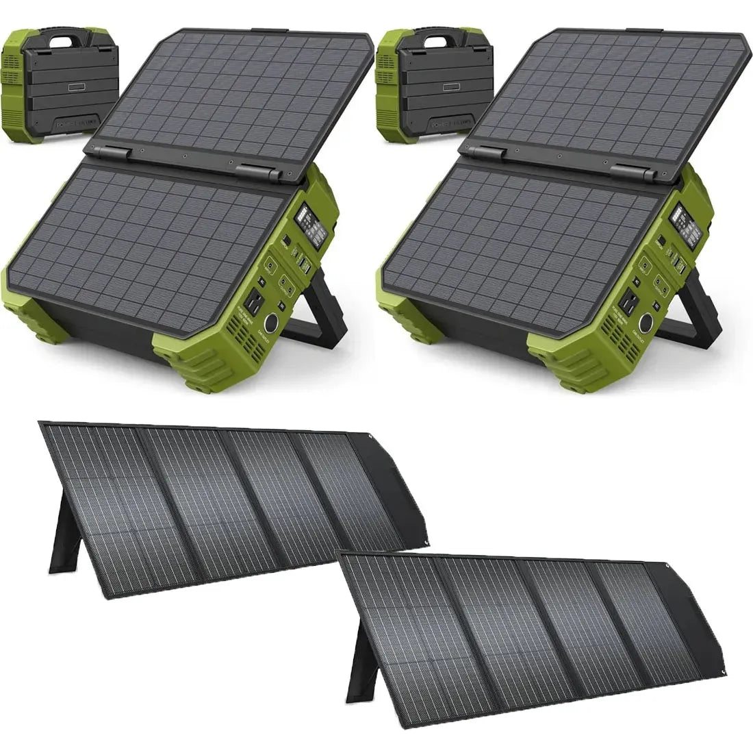 Portable Power Station with Built-in Solar Panel