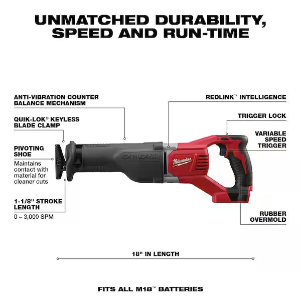 🏃‍Anniversary Sale⚡M18 18-Volt Lithium-Ion Cordless Combo Tool Kit (16-Tool)