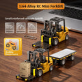 Mini RC Construction Truck Set – 1:64 Die-Cast Alloy Excavator, Dump Truck & Forklift with Remote Control, Realistic Engineering Toys