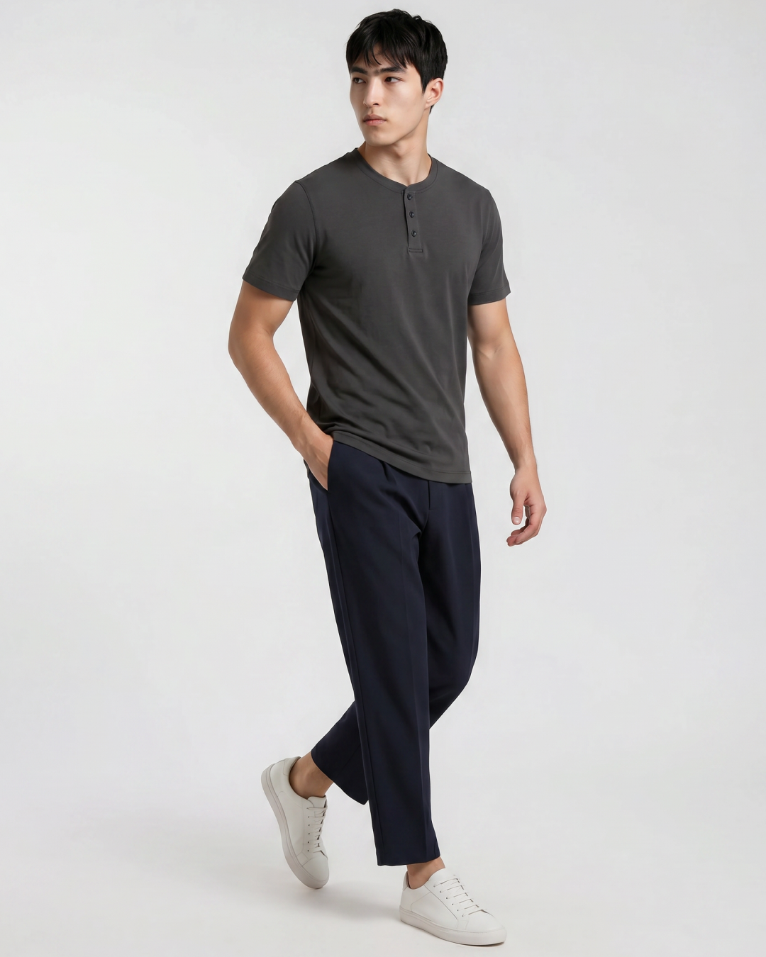 Sweat Defender Henley - Asphalt