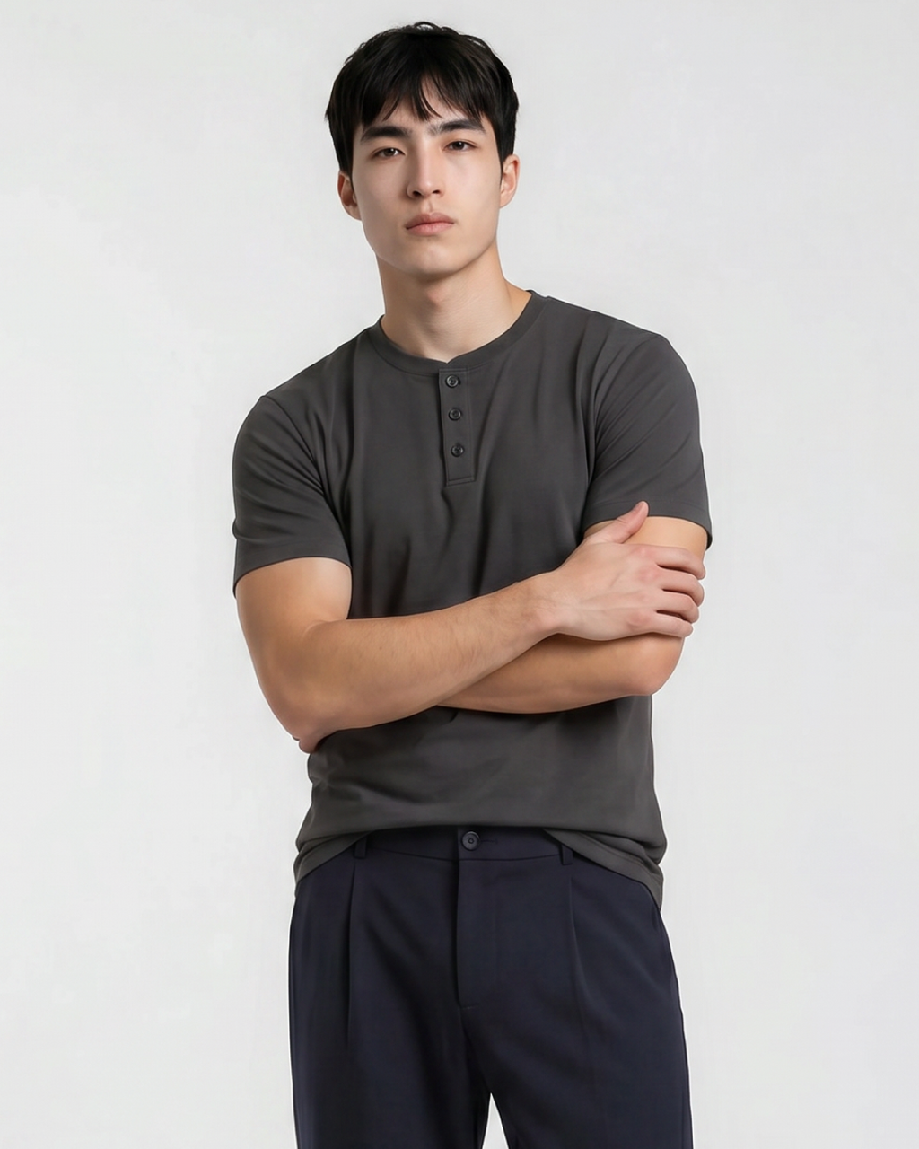 Sweat Defender Henley - Asphalt