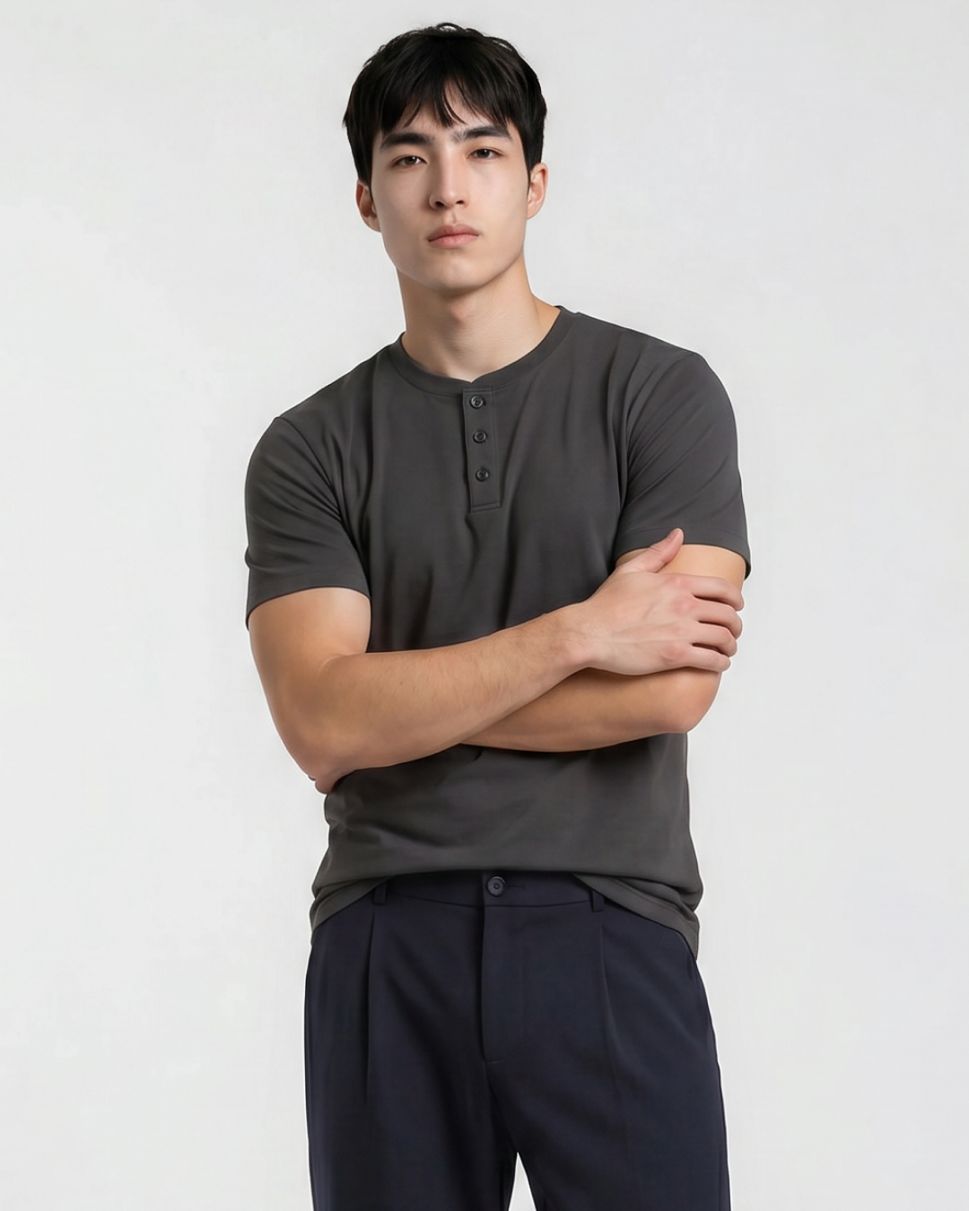 Sweat Defender Henley - Asphalt
