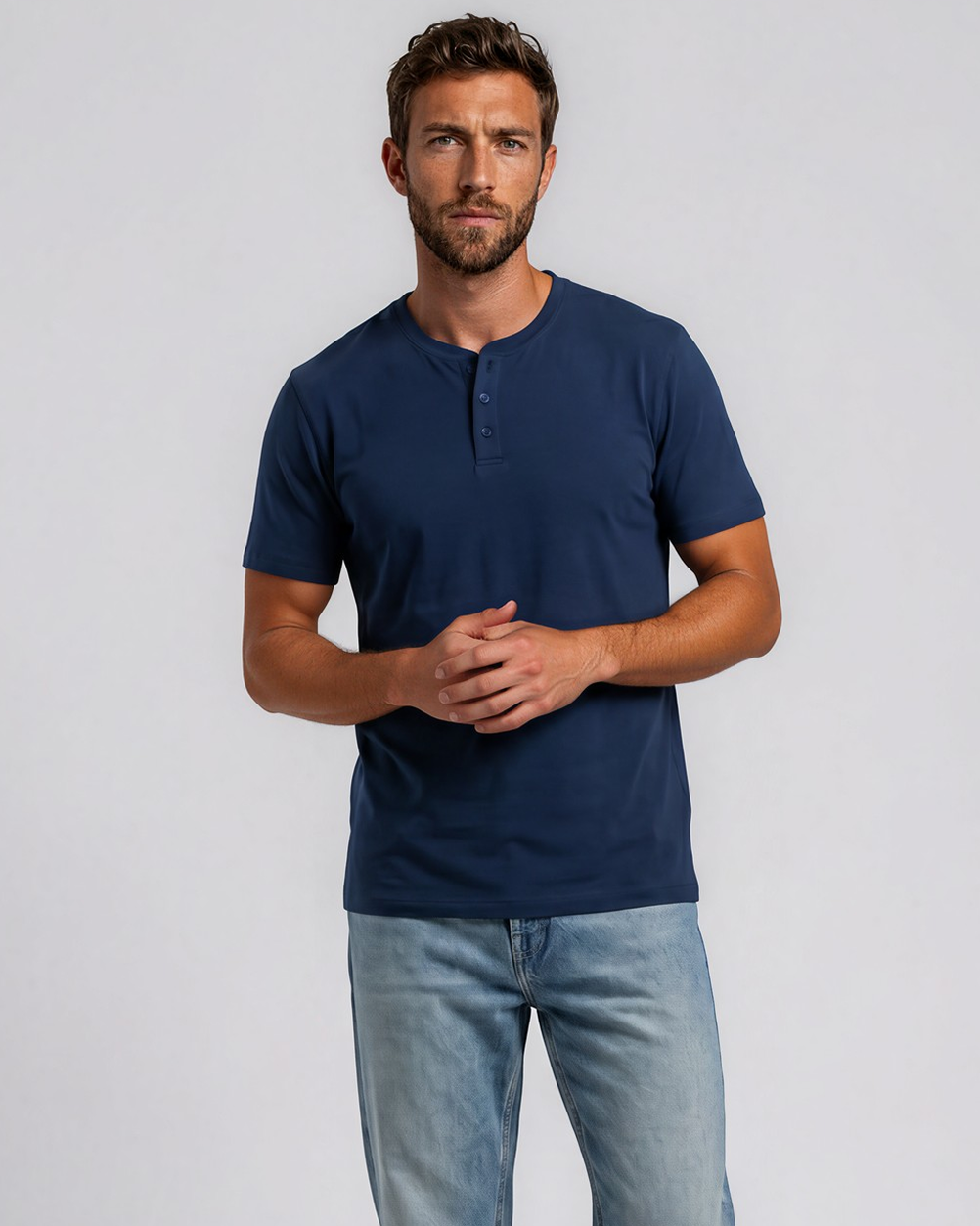 Sweat Defender Henley - Midnight Blue