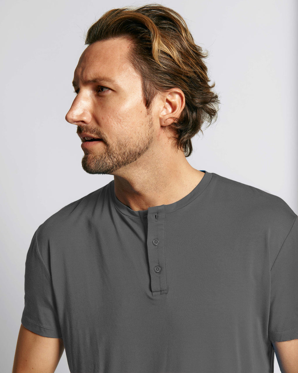 Sweat Defender Henley - Stone Grey