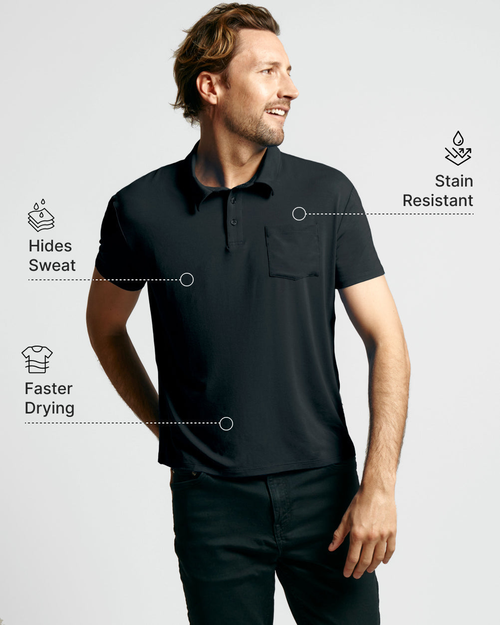 No Show Polo - Black