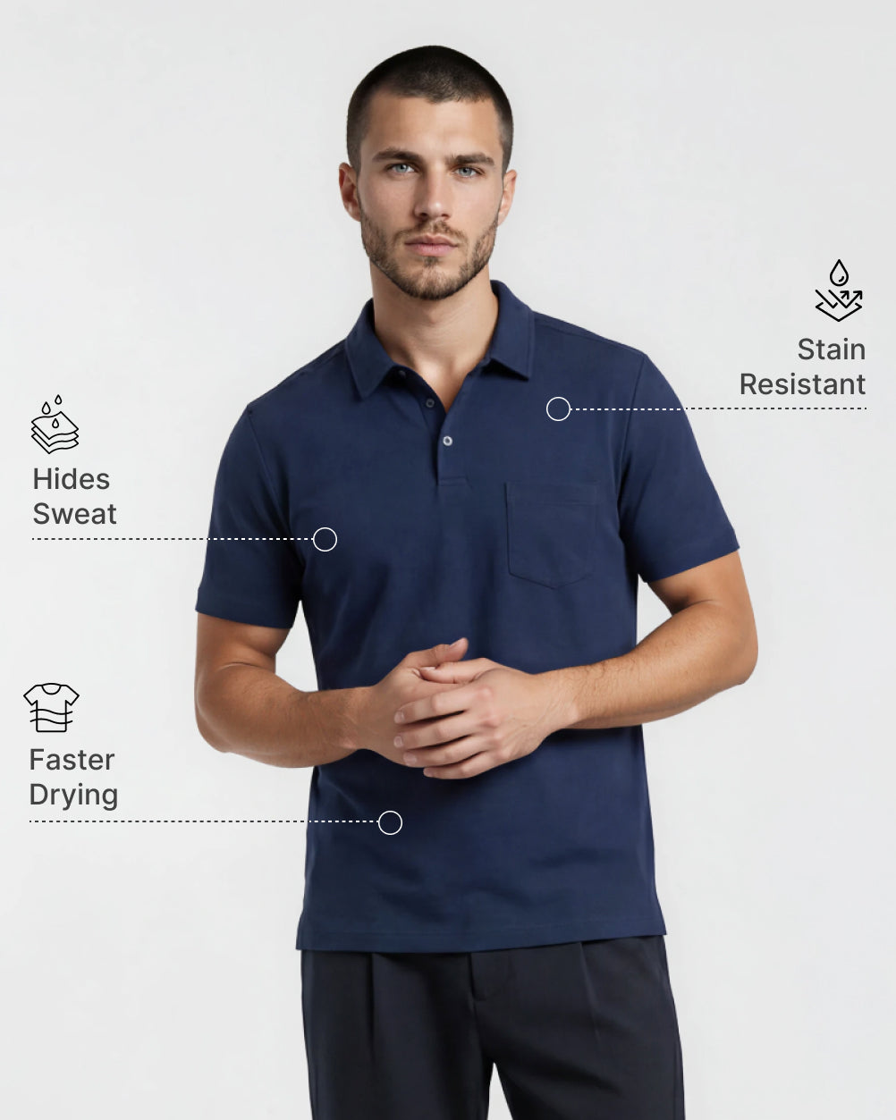 No Show Polo - Midnight Blue
