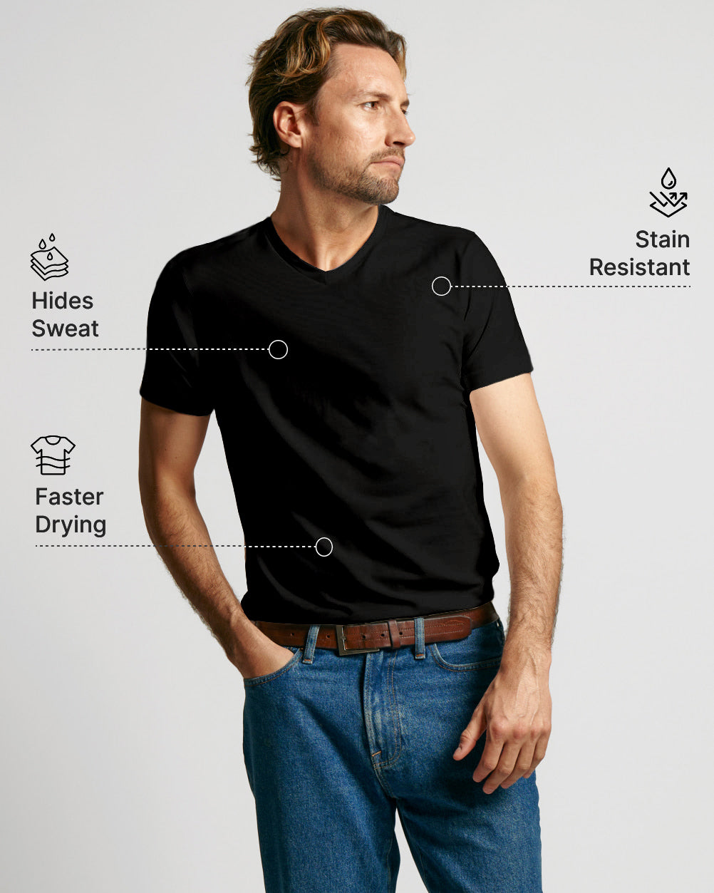 Sweat Defender V-Neck Undershirt - Black