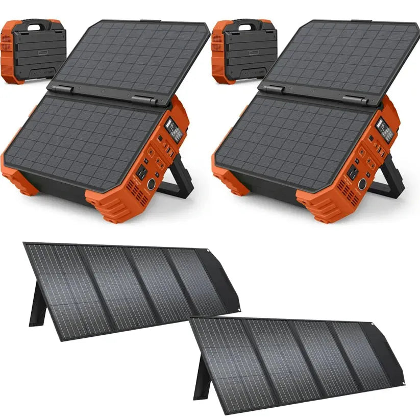 Portable Power Station with Built-in Solar Panel