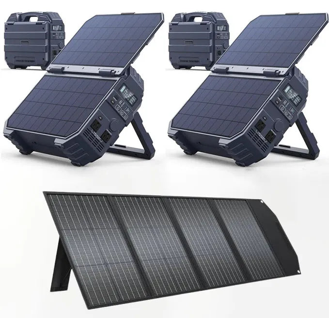 Portable Power Station with Built-in Solar Panel