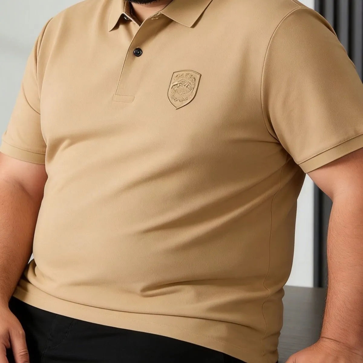 Big & Tall Men’s Embossed Badge Polo Shirt