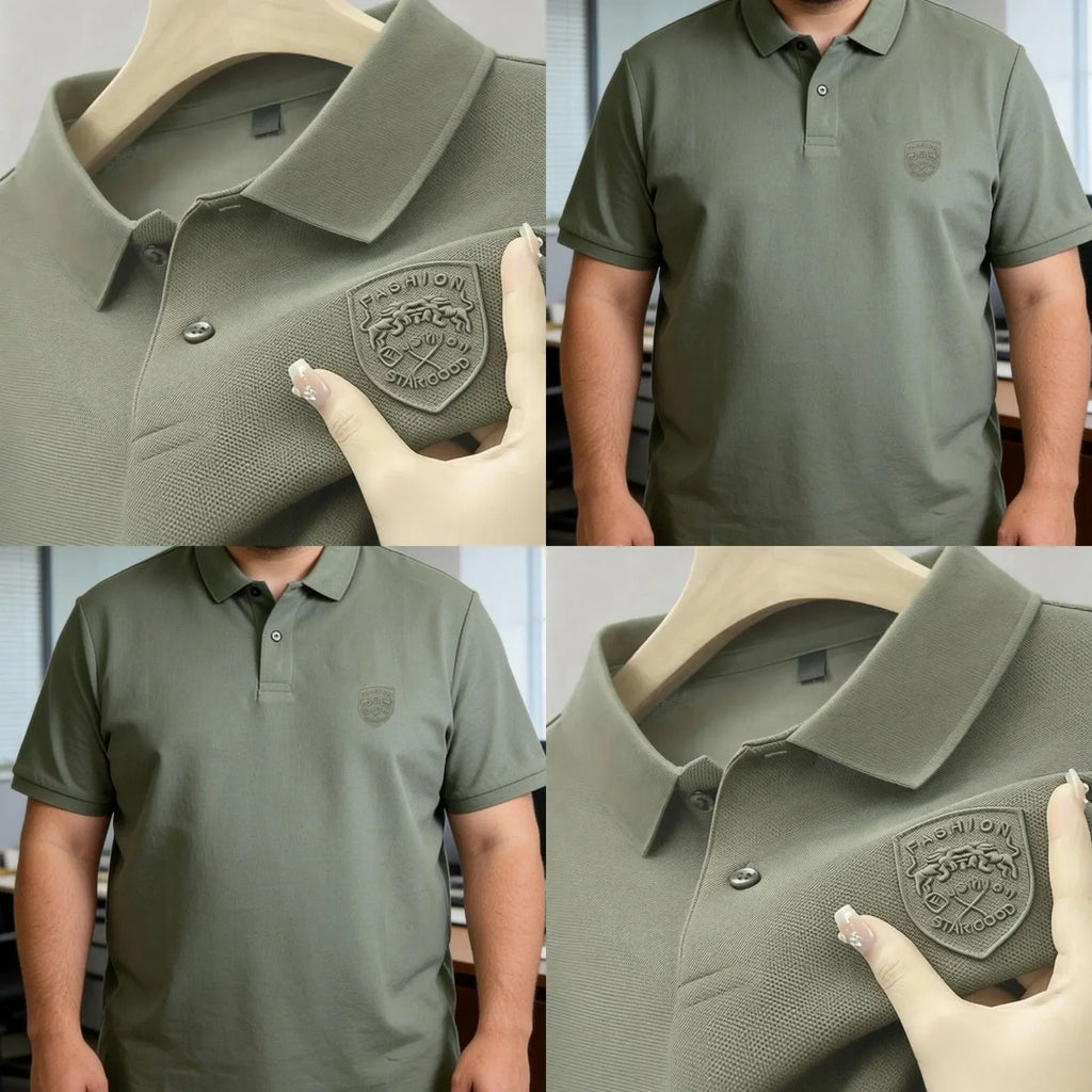 Big & Tall Men’s Embossed Badge Polo Shirt