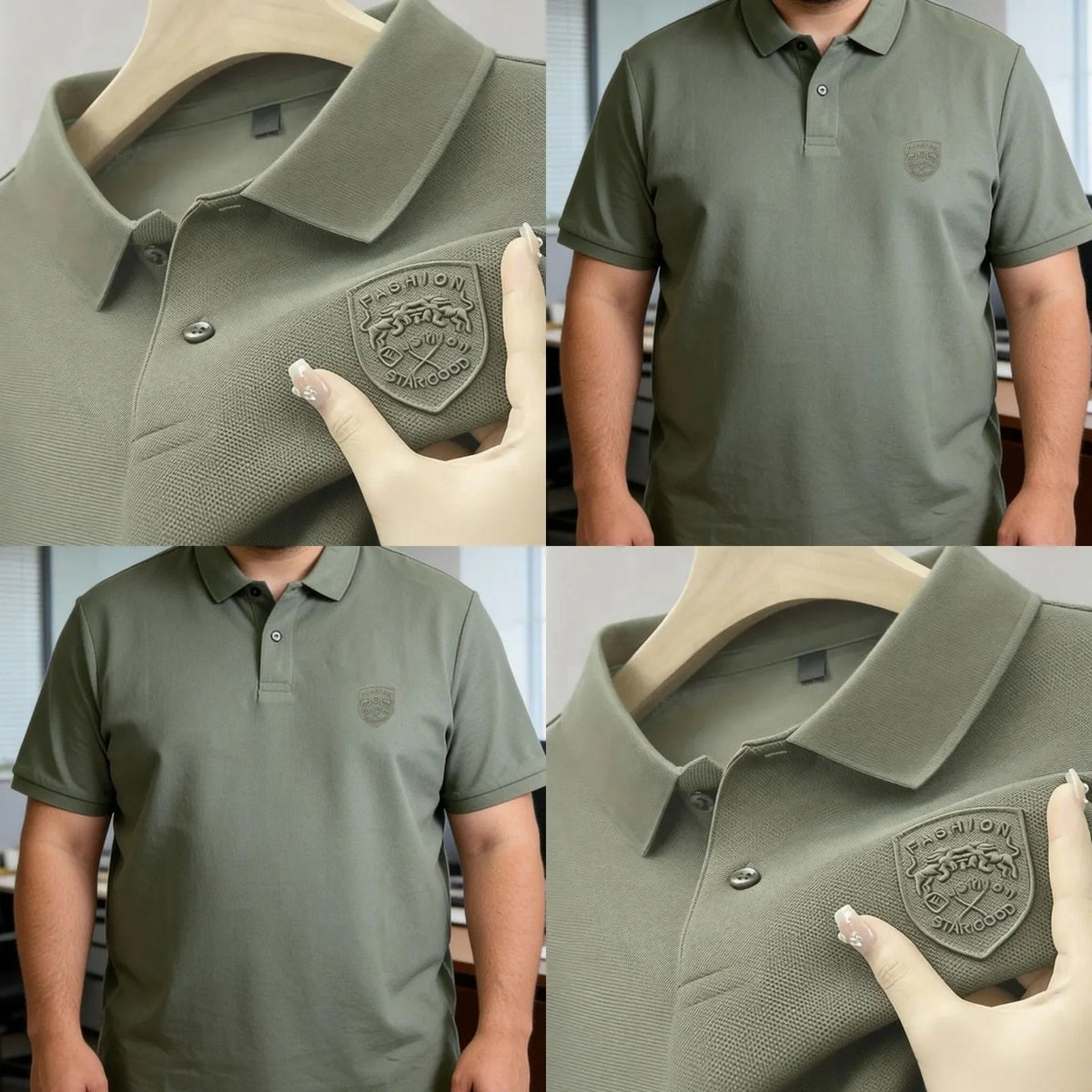 Big & Tall Men’s Embossed Badge Polo Shirt