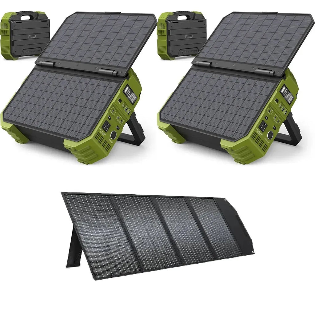 Portable Power Station with Built-in Solar Panel