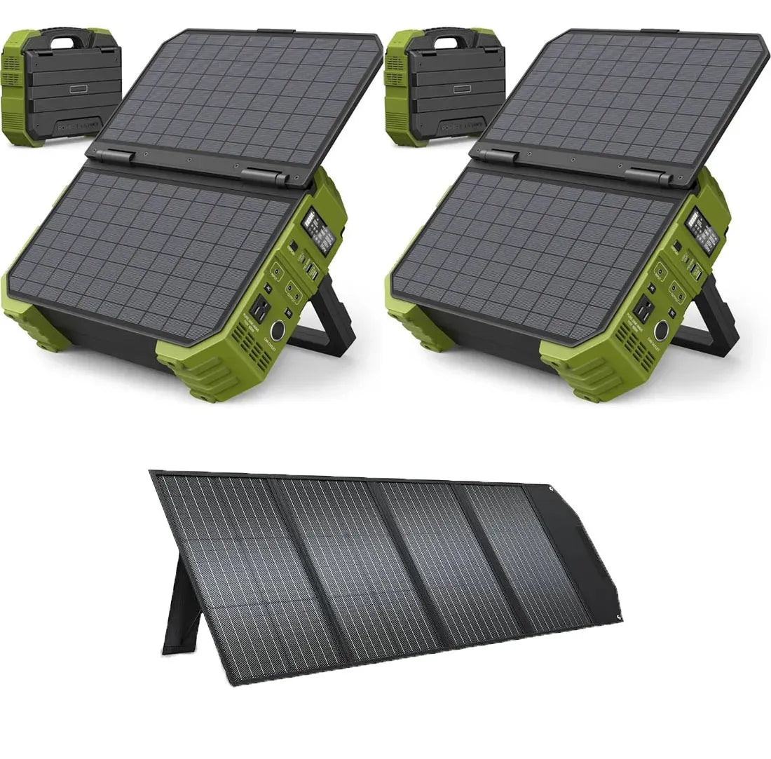 Portable Power Station with Built-in Solar Panel