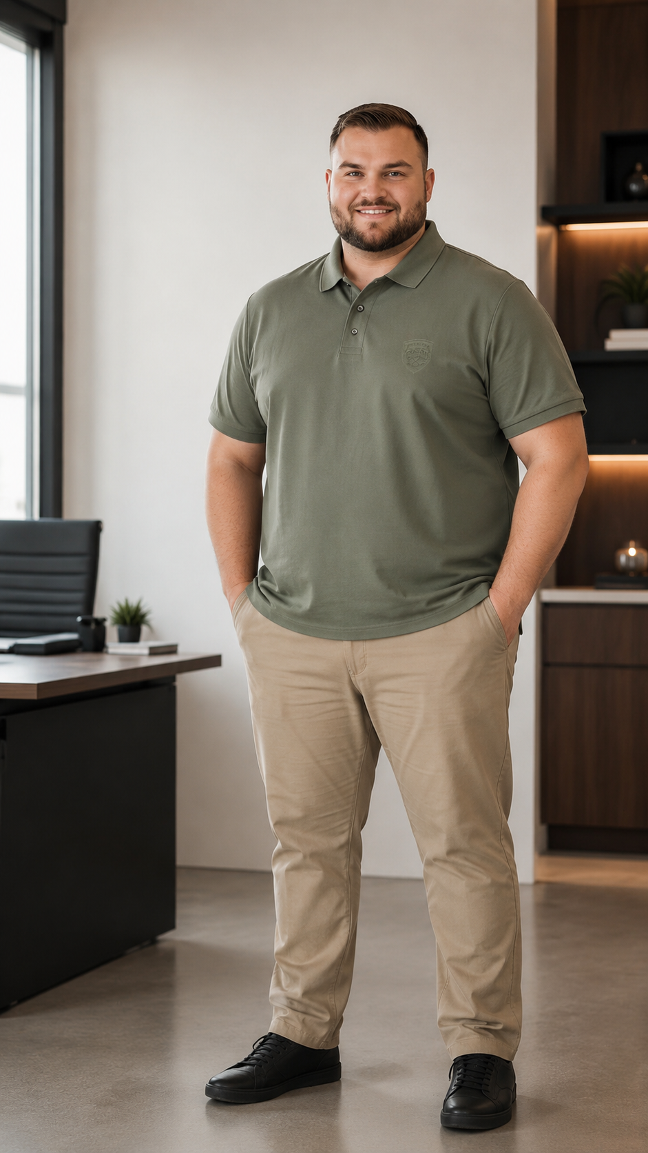 Big & Tall Men’s Embossed Badge Polo Shirt