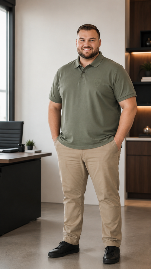 Big & Tall Men’s Embossed Badge Polo Shirt