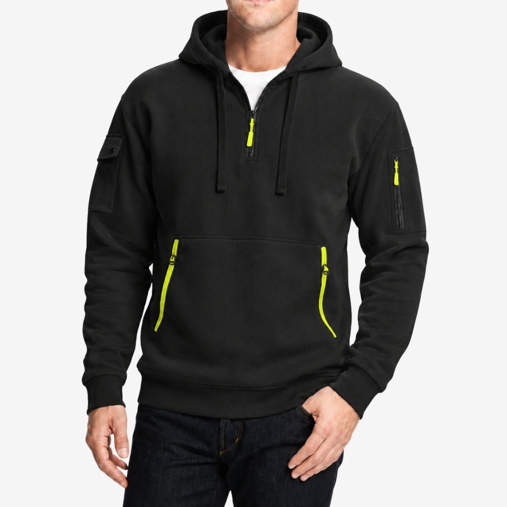 Half-Zip And Multi Pocket Casual Sport Hoodie