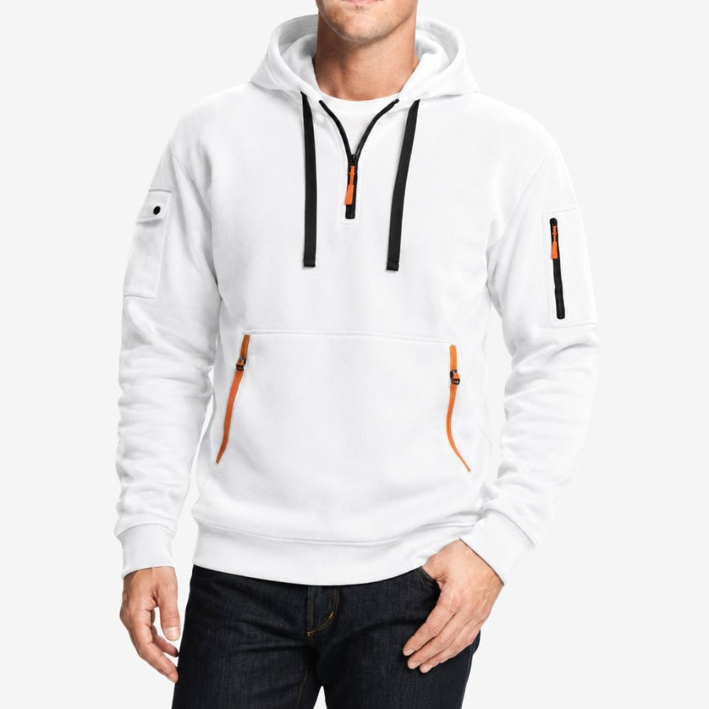 Half-Zip And Multi Pocket Casual Sport Hoodie